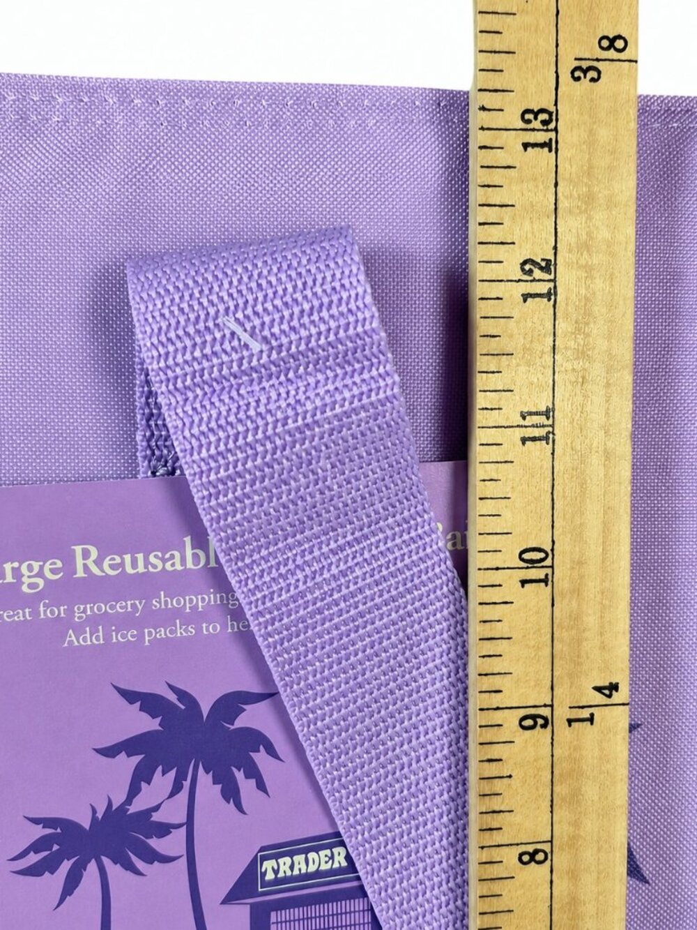 Trader Joes Purple Large Insulated Reusable Grocery Bag Zippered Tote - Picture 9 of 11